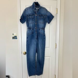 We The Free Free People 100% Cotton Denim Marci Coverall Jumpsuit